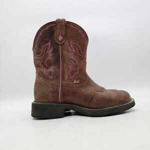 Justin Gypsy Boots Women's Size 7 B Brown Leather Western Cowgirl Mid Calf L9903